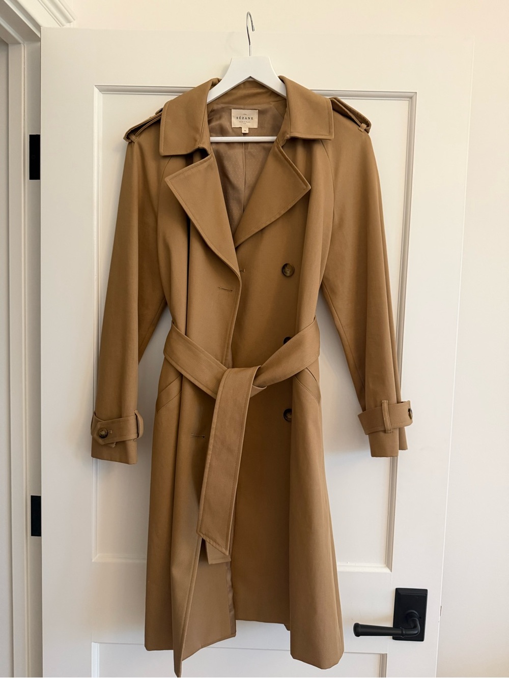 Sezane Scott Trench Coat Camel. - Size 36 - Picture 2 of 9
